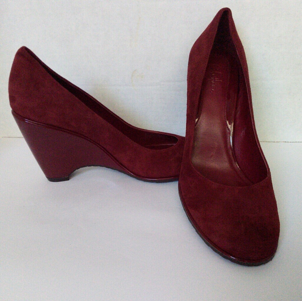 NWT Cole Haan Wedge Leather Patent Suede Size 9 B